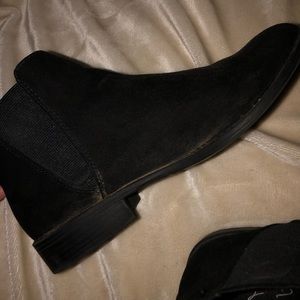 Suede black ankle booties